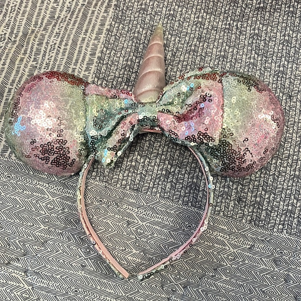 Child’s size mouse ears - pastels rainbow sequins unicorn